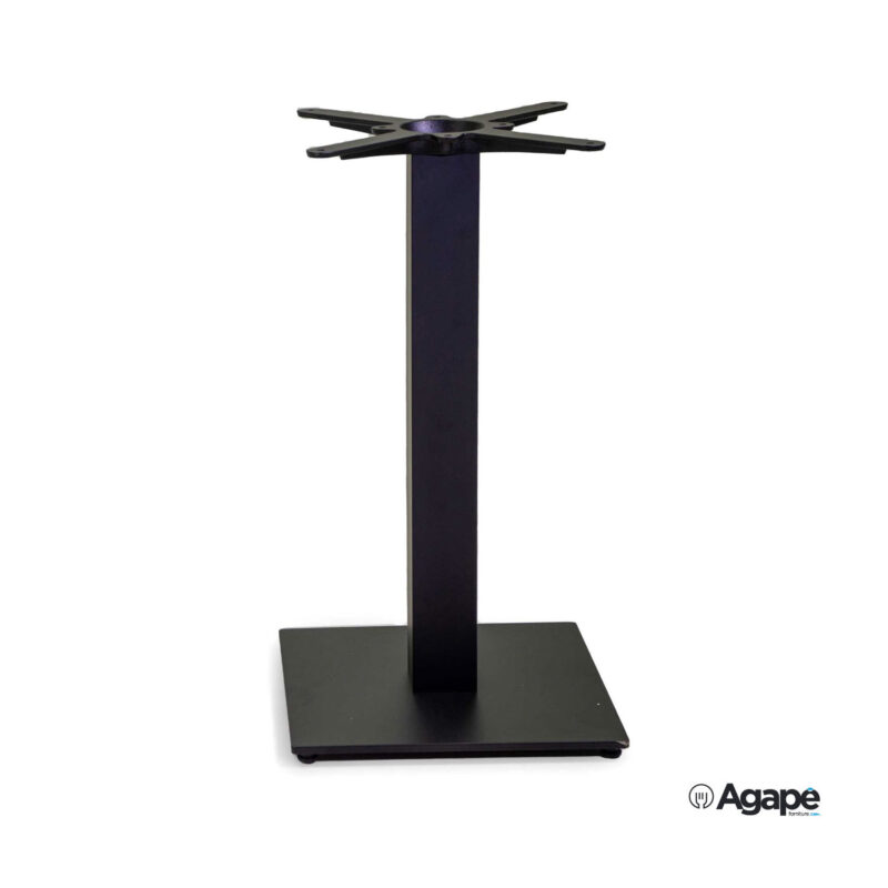 Base tavolo acciaio top ghisa Trevor nero quadro cm40x40h72