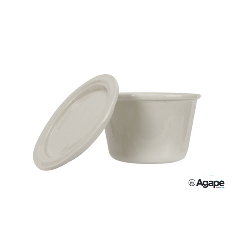 B.B. White-Vasetto Cilindrico Ml.370 Con Coperchio 100Mm 6924D-4.25-T
