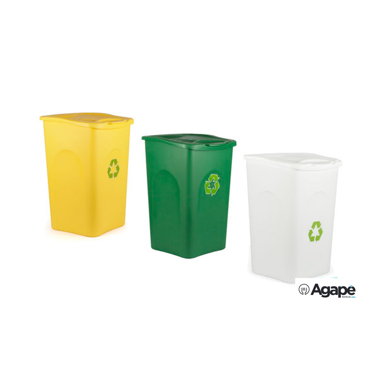 Pattumiera in plastica bianca a pedale 40 l