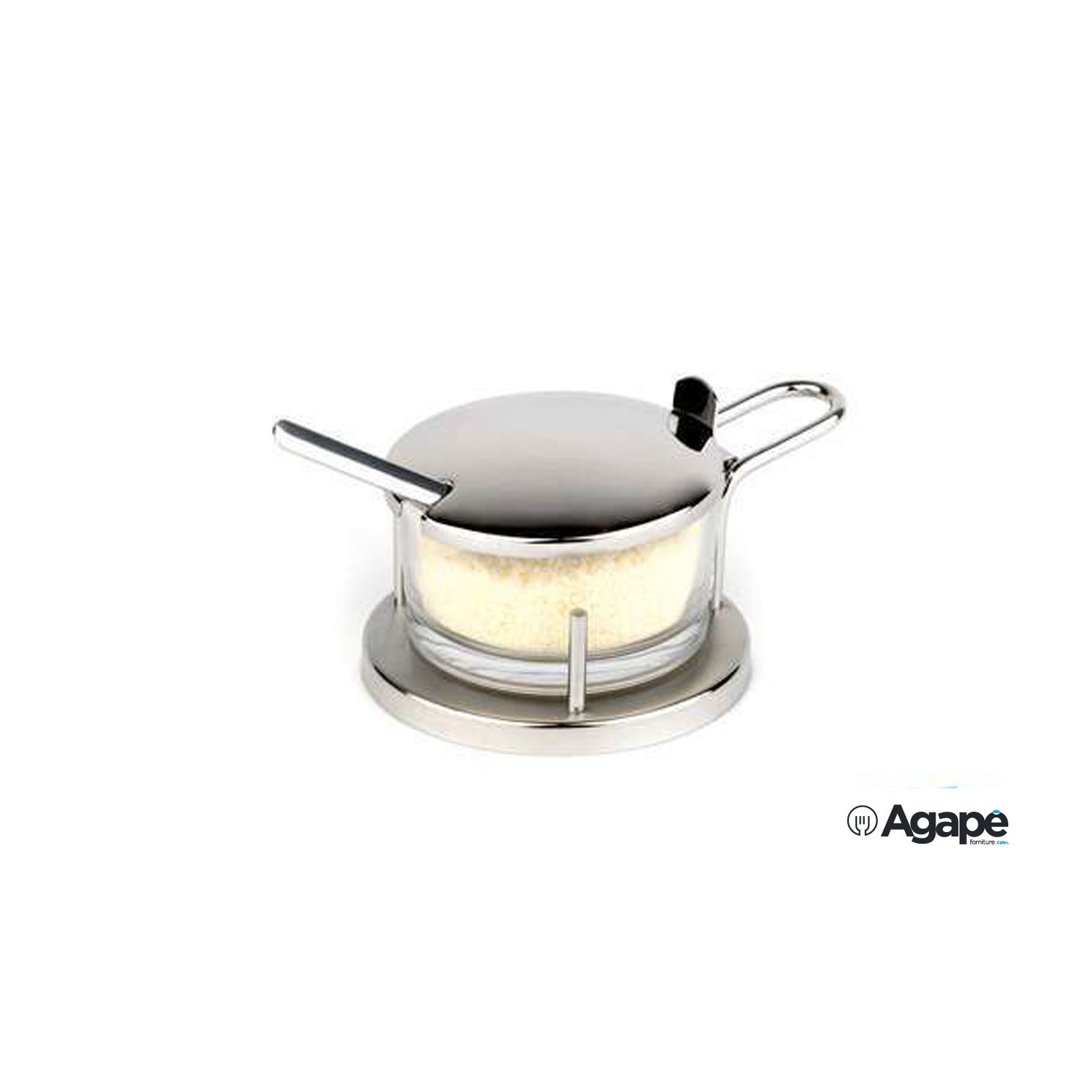 Classic-Formaggiera Inox-Vetro Cm 10,5 H. 7 Cm Acciaio Inox 18/8 Con