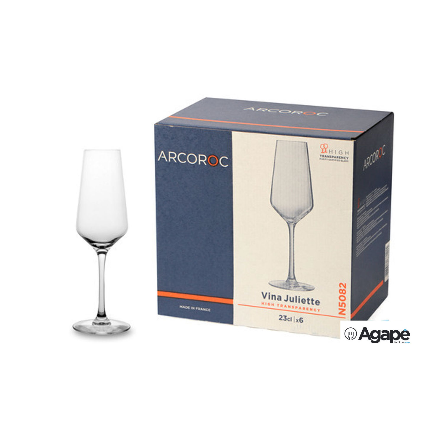 RCR Adagio Calice Flute Champagne 18 Cl Set 6 Pz