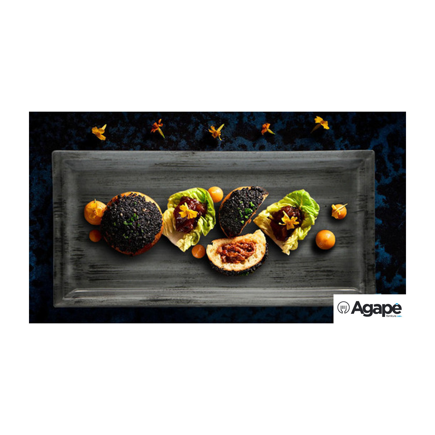 PIATTO ARDESIA QUADRATO25X25 CM NERO - PuntoUno