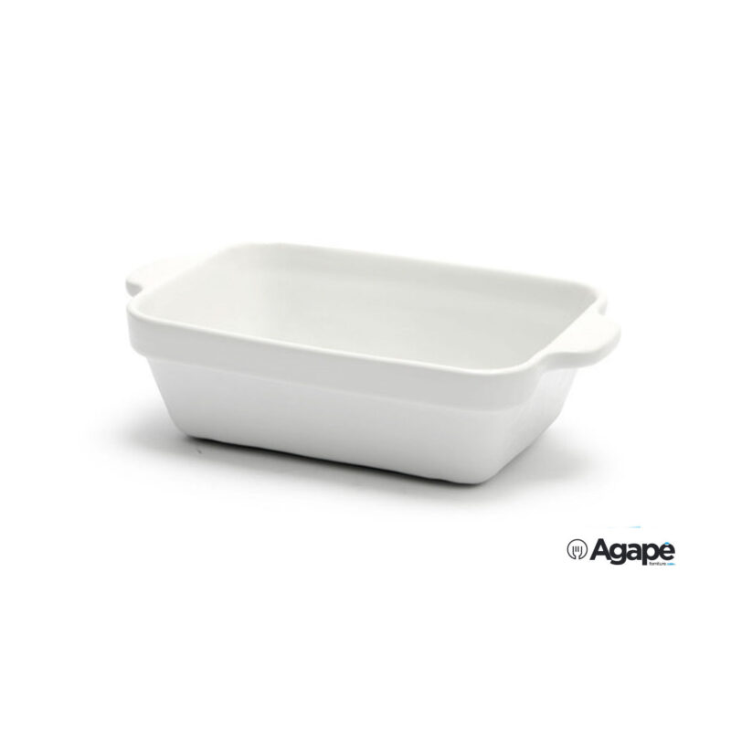 Justwhite-Pirofila Rettangolare In Porcellana Bianca Cm.17,8X11X5 5235