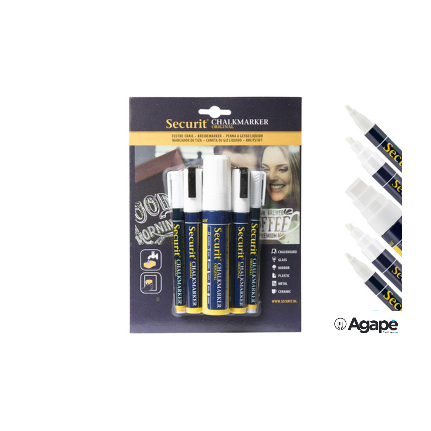 Marcatore Gesso Liquido Punta Tonda 2-3Mm | Bianco