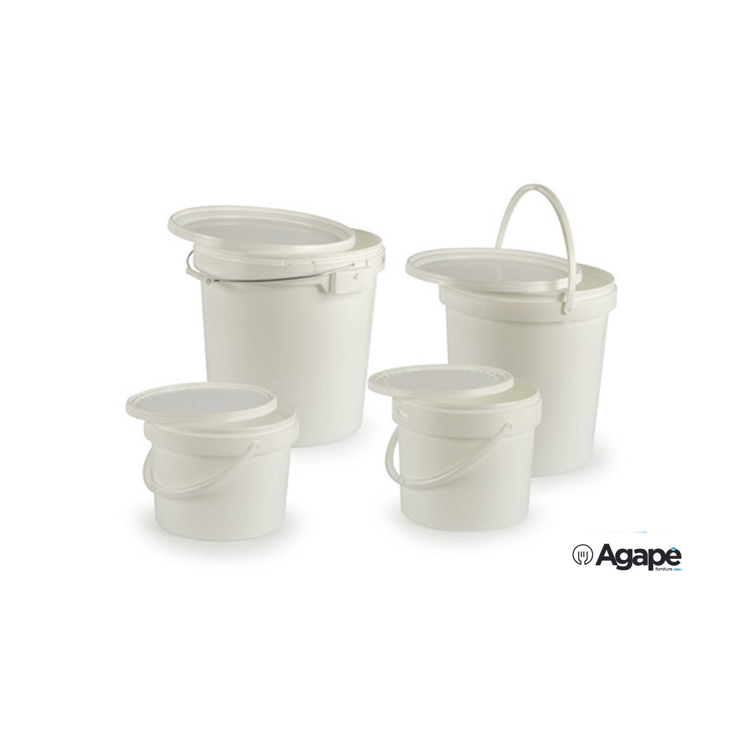 BenBow Secchio con coperchio 1l bianco 10x 1 litri sicuro per gli