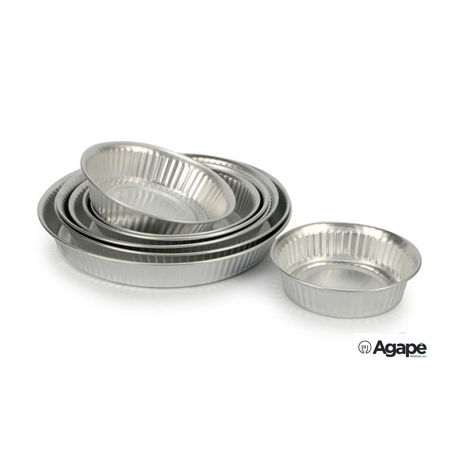 Set 10 Teglie Per Torte In Alluminio, Diametro 25,4 Cm, Spessore 0,7 Mm, Fondo Fisso, Uso Professionale
