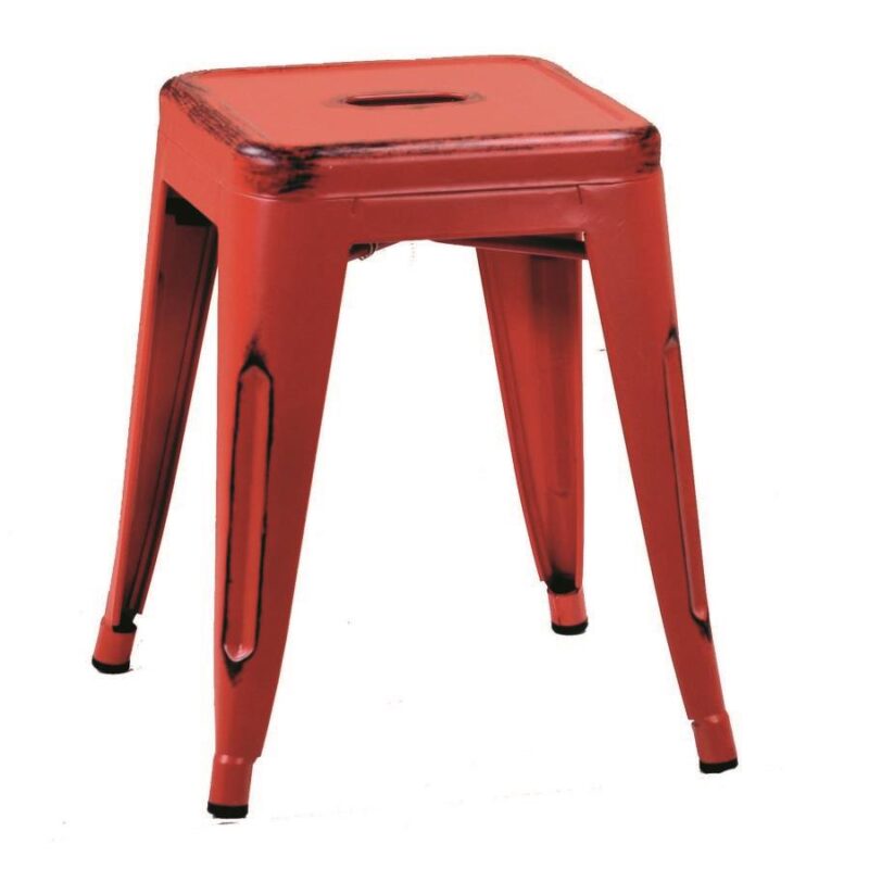 Sgabello ferro bristol rosso cm39x39h45