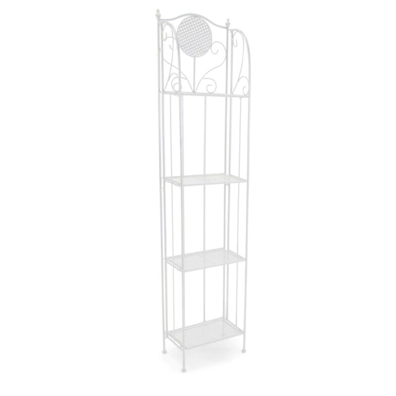 Scaffale metallo Leila 4 ripiani biancocm35x25h158