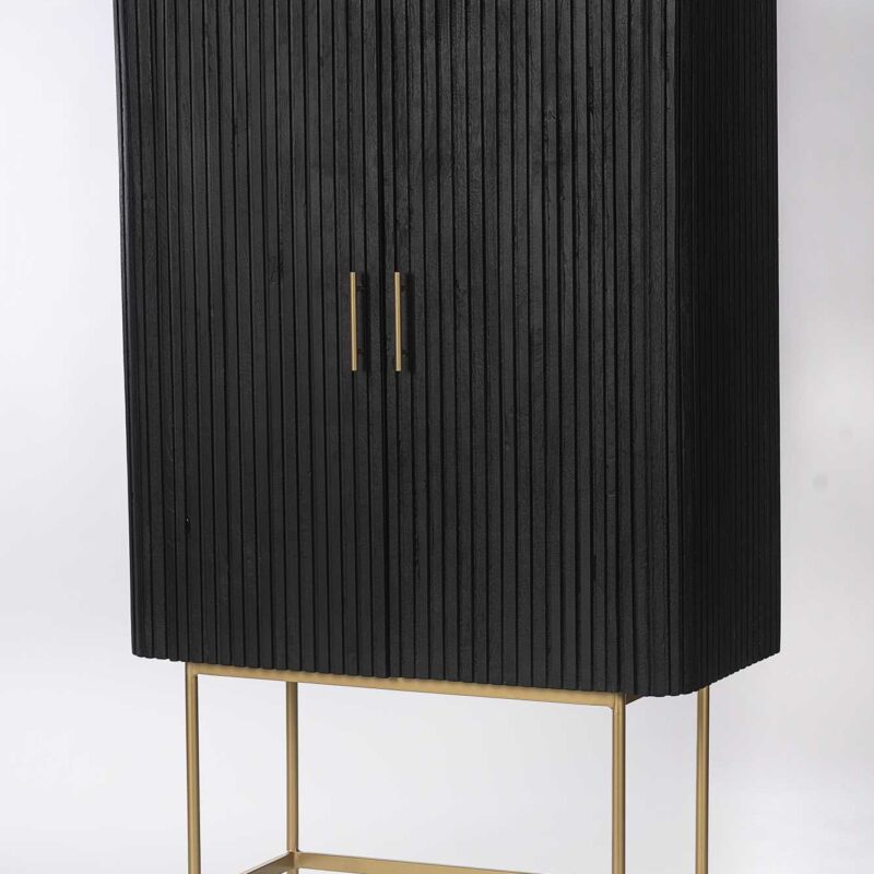 Mobile legno Bengala nero 2 ante top marmo cm90x40h150