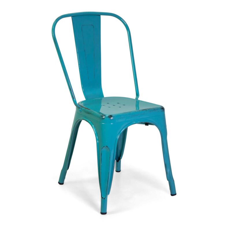 Sedia ferro New Bristol azzurro antico cm43x43h45/84