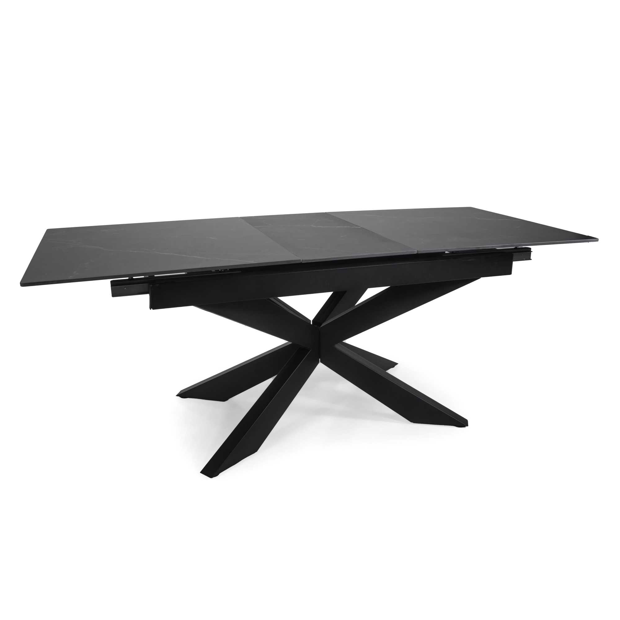 676475 Tavolo Pepper allungabile antracite top pietra sinterizzata cm160/200x90h76 - immagine 1