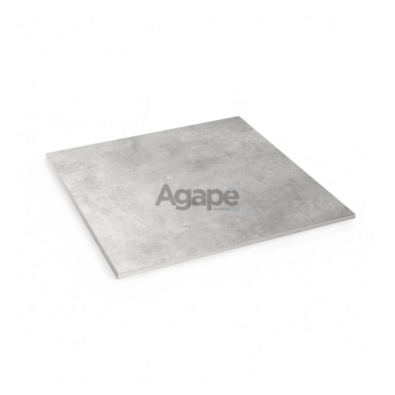 Top tavolo laminato grigio cemento 79x79 bordo 2cm