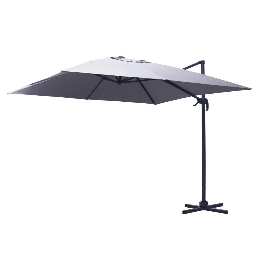 241186 Ombrellone alluminio Montana 3x4h2,80m grigio palo laterale - immagine 1