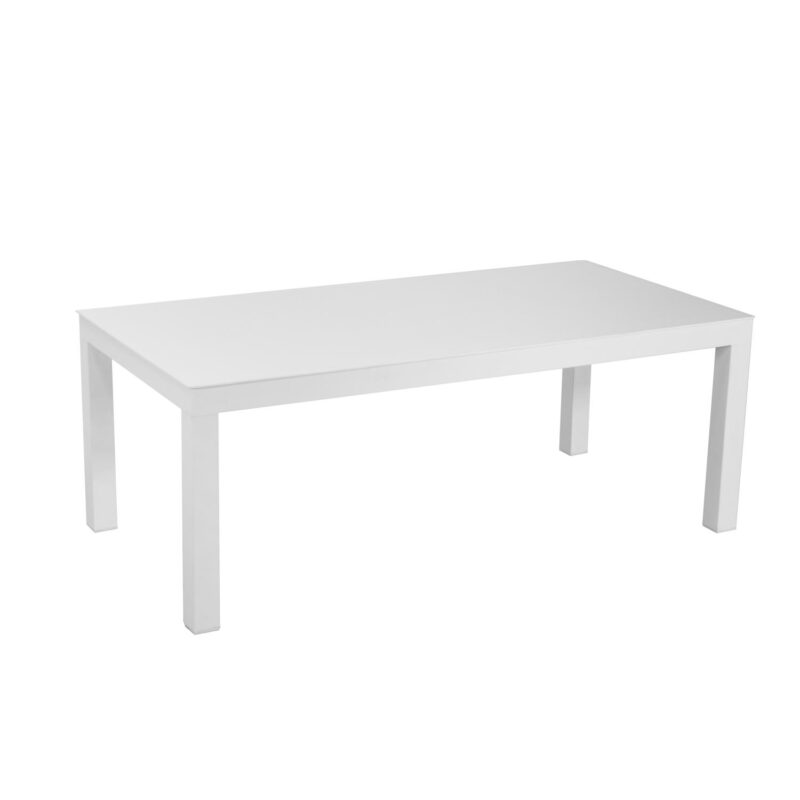 Tavolino alluminio bianco cm120x60h45