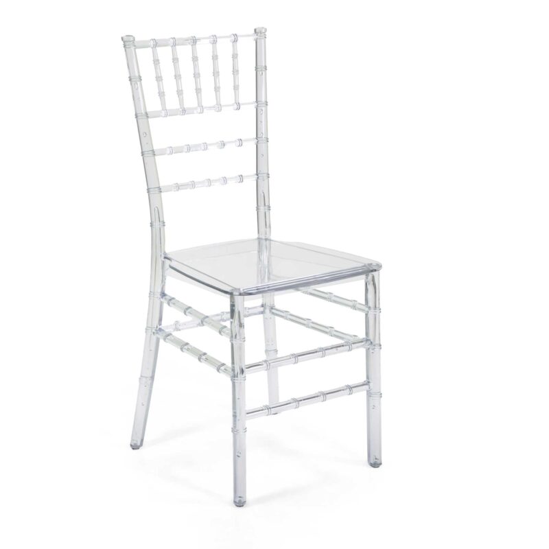 Sedia policarbonato Chiavari trasparente monoblocco cm38,7x45,5h43/88
