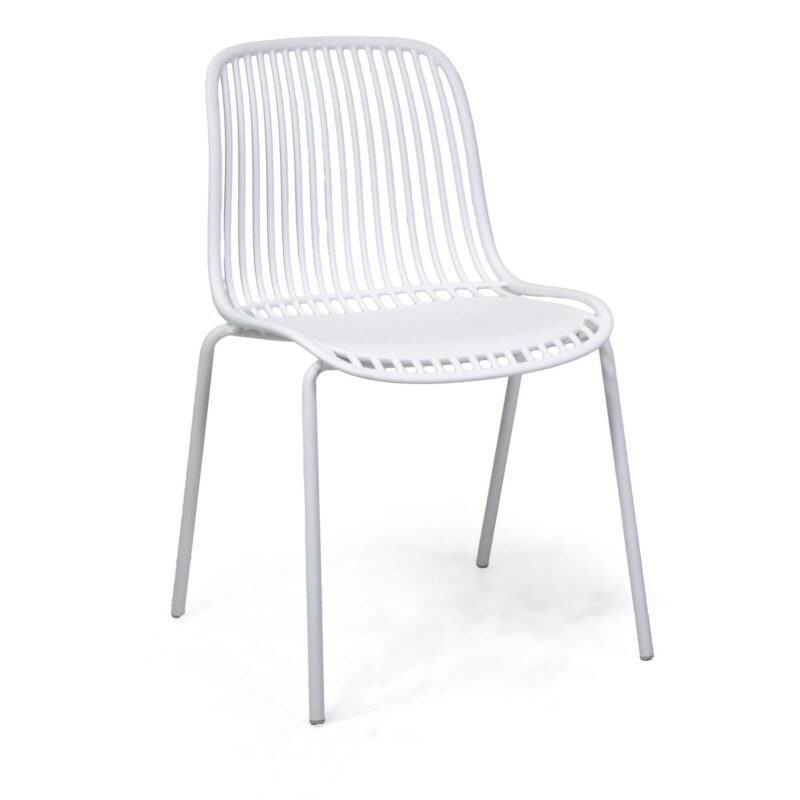 Sedia polipropilene c/ gambe metallo Coraline bianco cm46,5x54h46/83