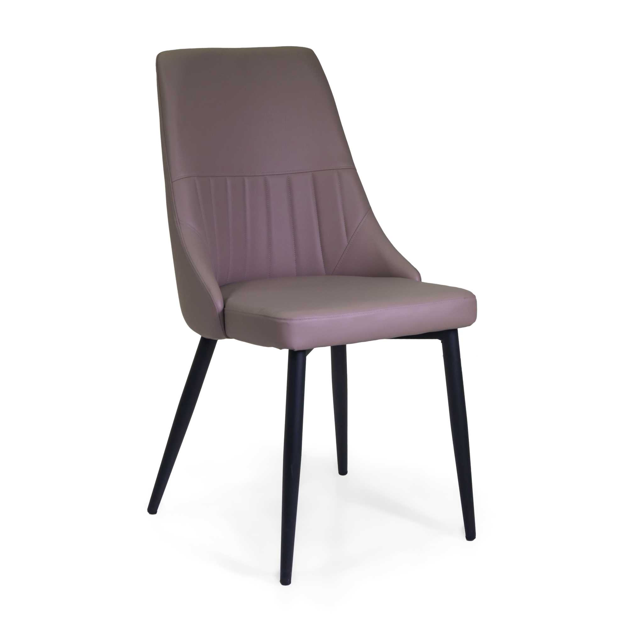 681441 Sedia ecopelle Oliver tortora cm48x58h48/90 - immagine 1