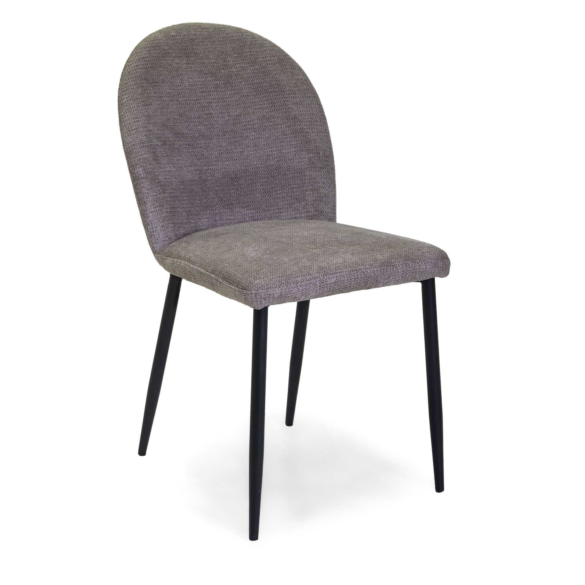 681614 Sedia tessuto Mary grigio struttura nero cm44,5x57,5h47/82,5 - immagine 1