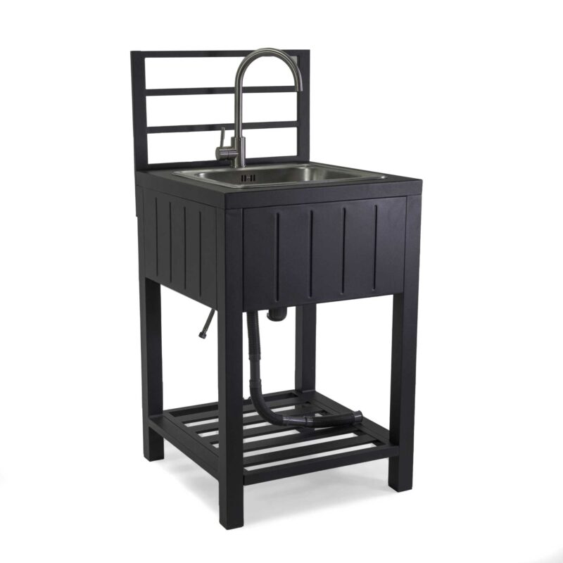 Mobiletto alluminio Weston con lavello antracite cm60x61,5h125