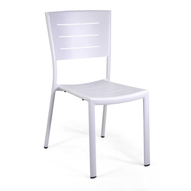Sedia alluminio Delta bianco cm45x59,5h44/85