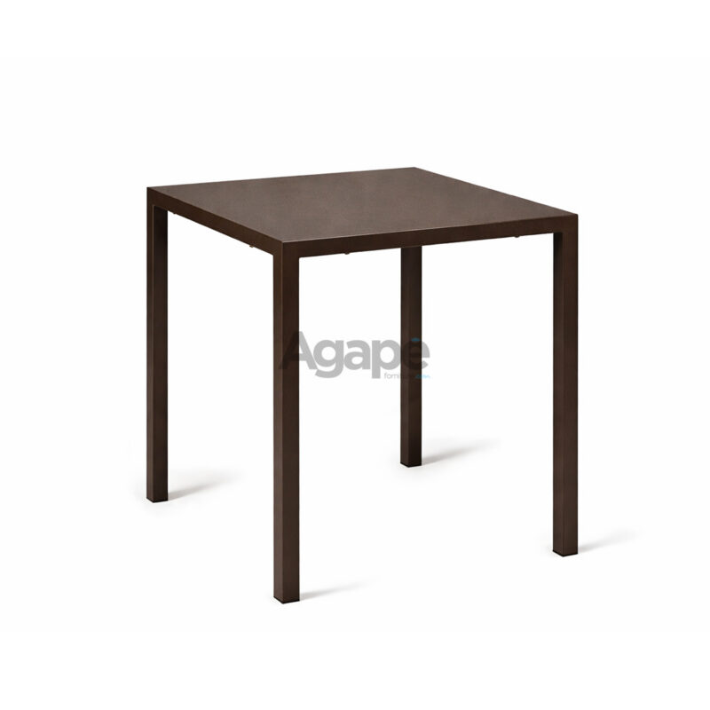 Tavolo metallo autolivellante 70x70 gamba 4x4 cm colore Bronzo