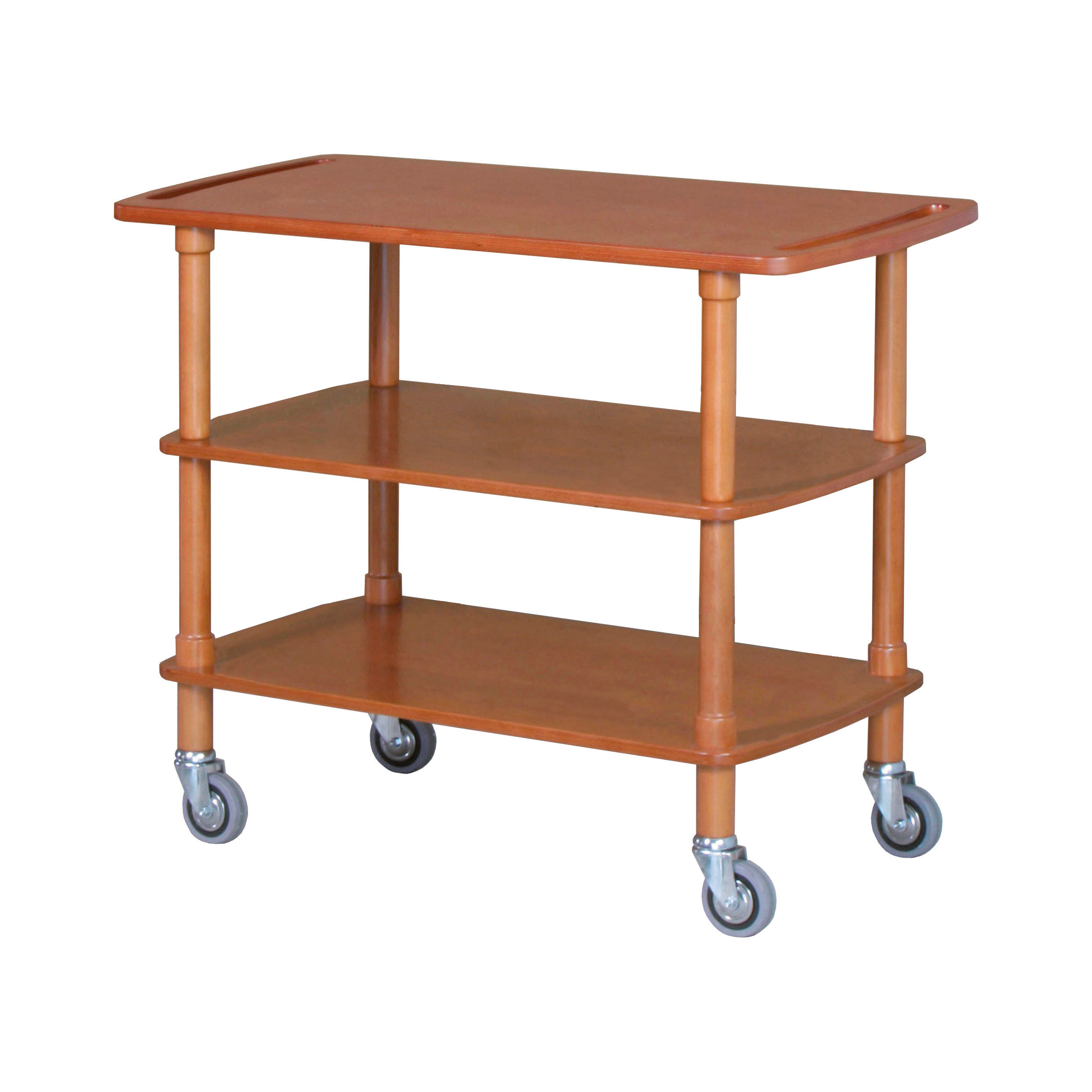 CLP2003L40_carrello_servizio_legno_wooden_service_trolley_ForcarMultiservice Carrello Legno 3 Piani - Noce - FORCAR MULTISERVICE - immagine 1