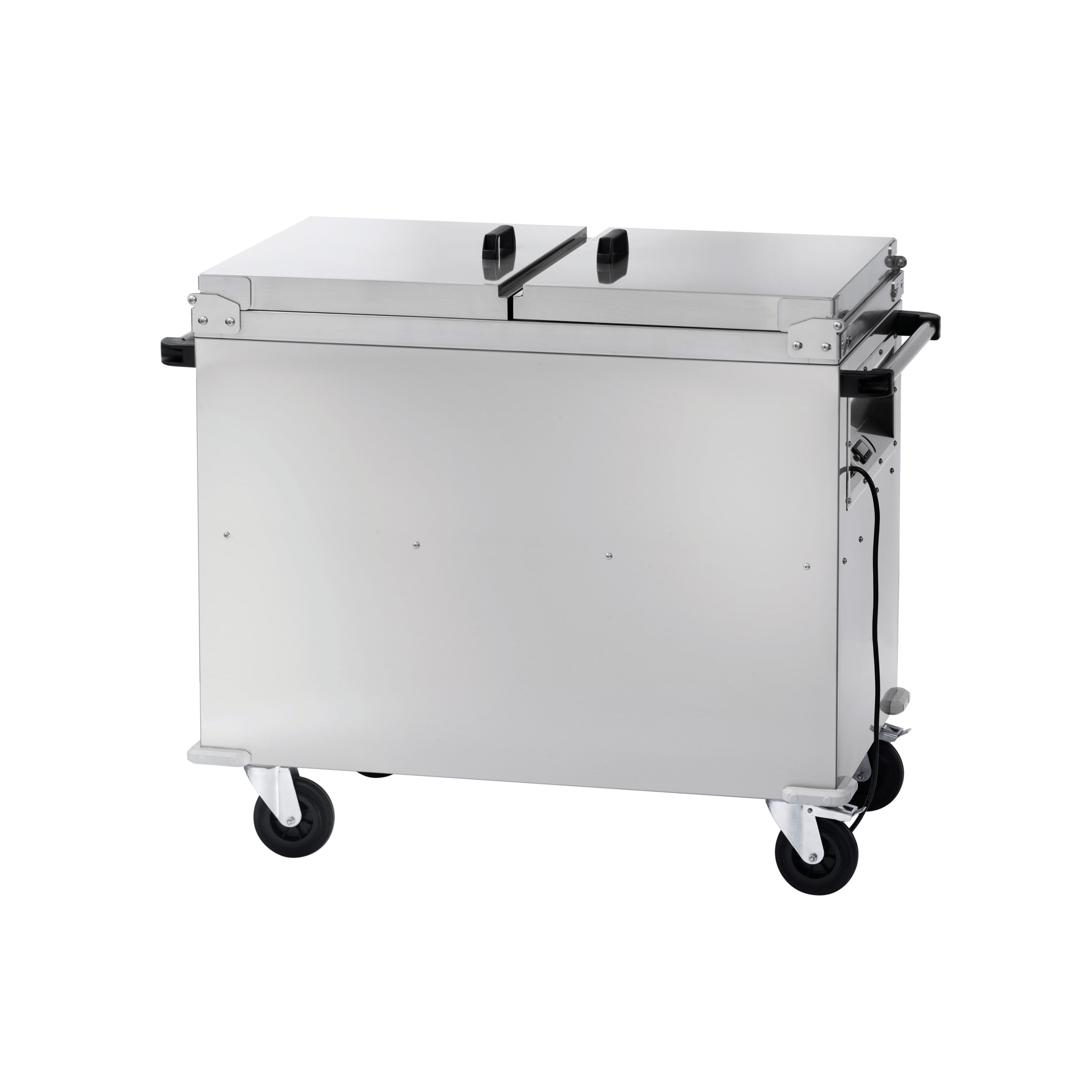 Carrello Termico Inox Bagnomaria Armadiato C/Coperchi + Vano Inferiore Riscaldato 2Xgn1/1 - FORCAR MULTISERVICE - immagine 1