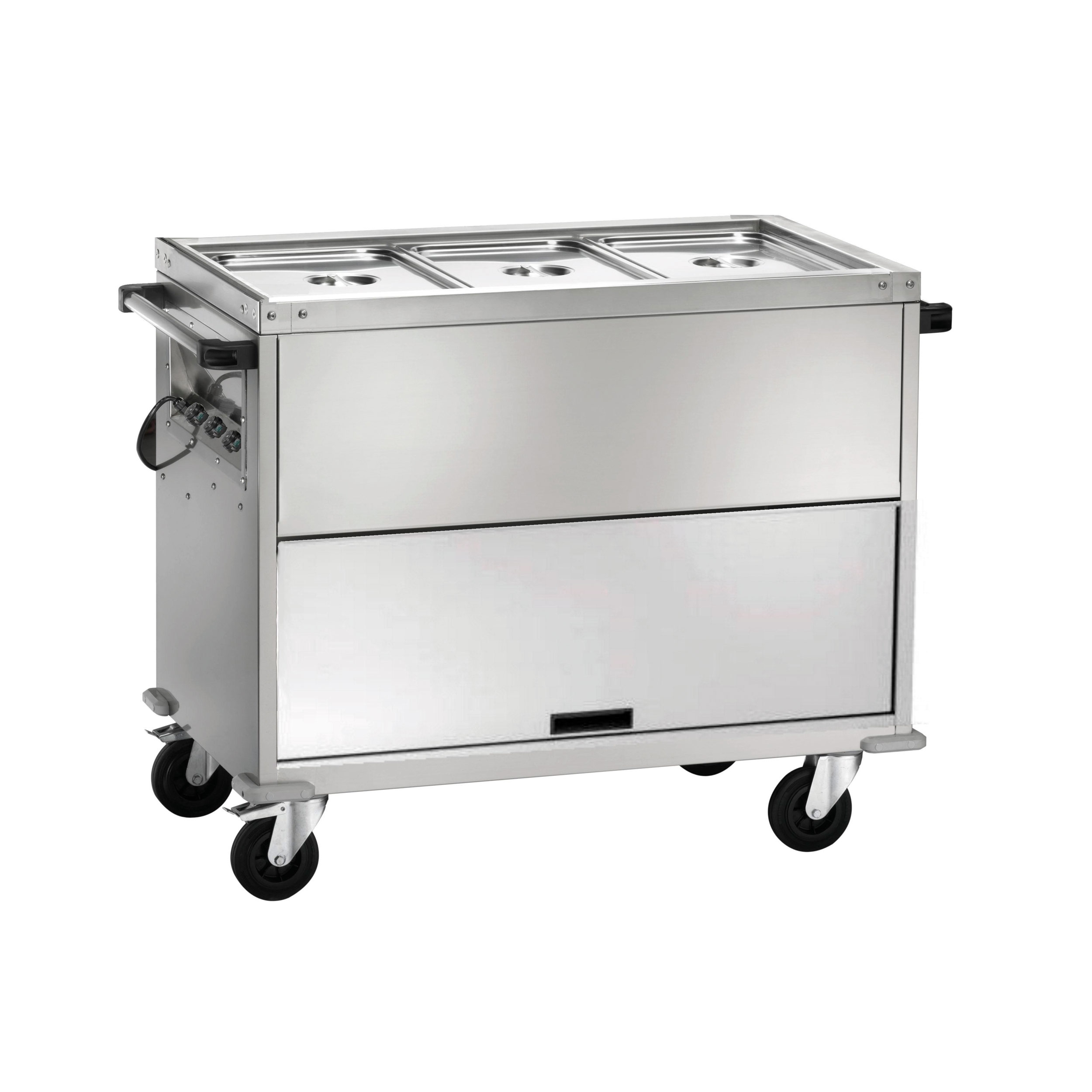 CT1771TD_carrello_termico_bagnomaria_armadiato_bain-marie_heated_trolley_counters_ForcarMultiservice Carrello Termico Inox Bagnomaria Armadiato - Temperature Differenti 3Xgn1/1 - FORCAR MULTISERVICE - immagine 1