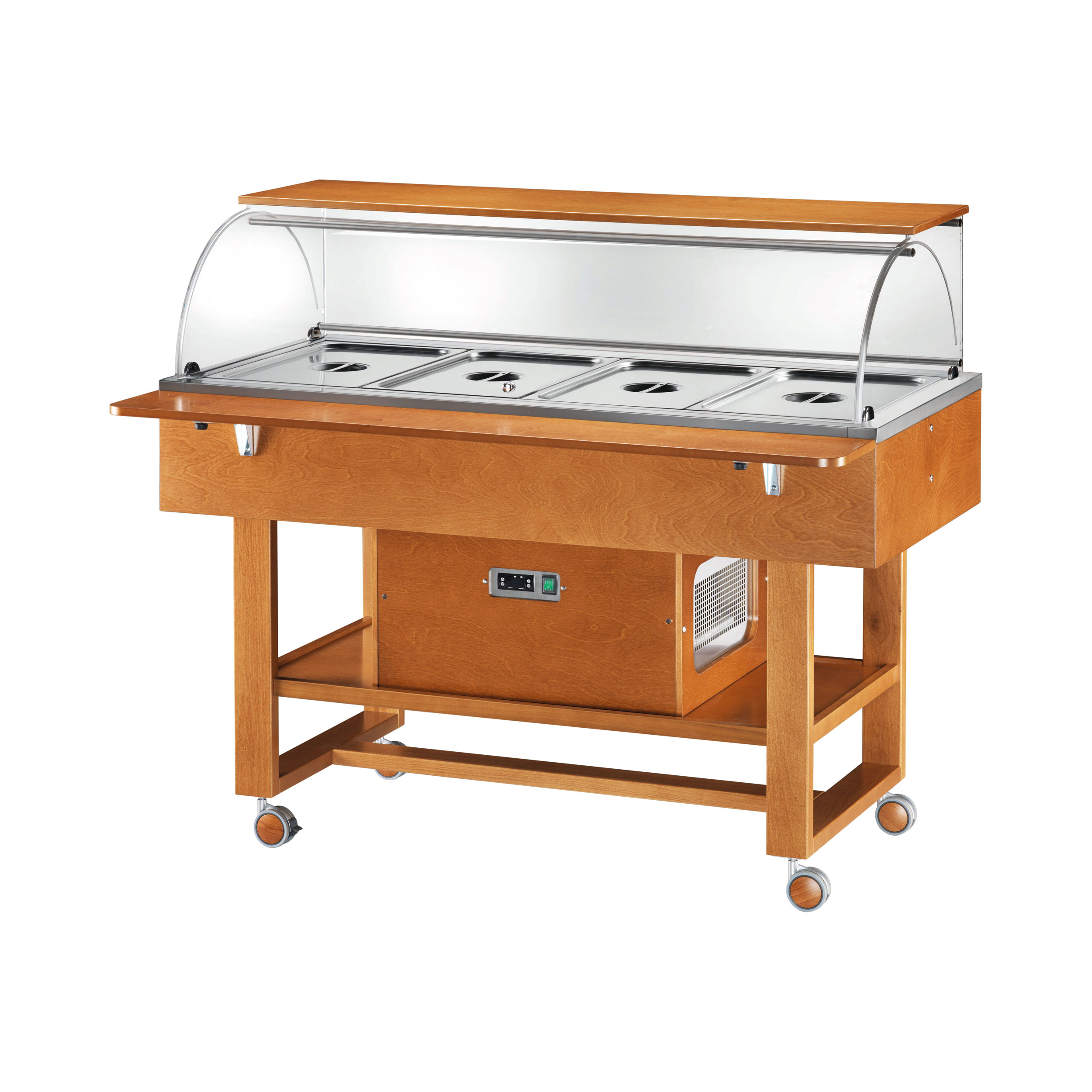 ELR2826_espositore_refrigerato_legno_wooden_refrigerated_display_ForcarMultiservice Espositore Refrigerato Legno 4Xgn1/1 Cupola Quadra - FORCAR MULTISERVICE - immagine 1