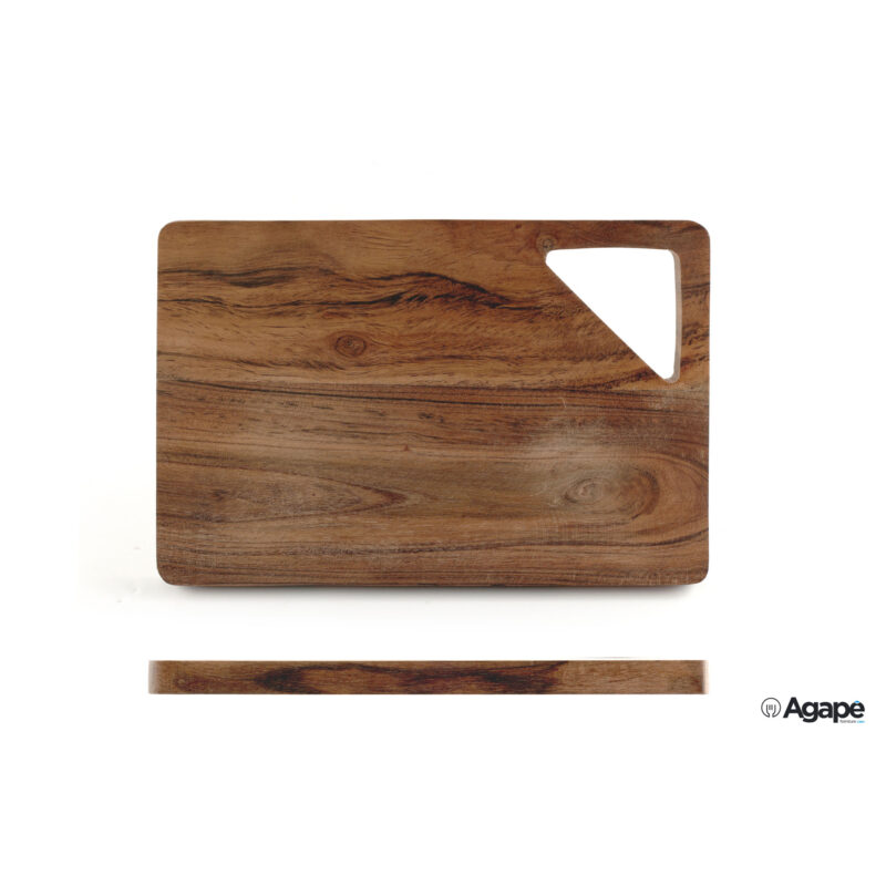 Acacia-Tagliere Rett.Cm 28X19Xh.1,5 Con Foro Appendibile