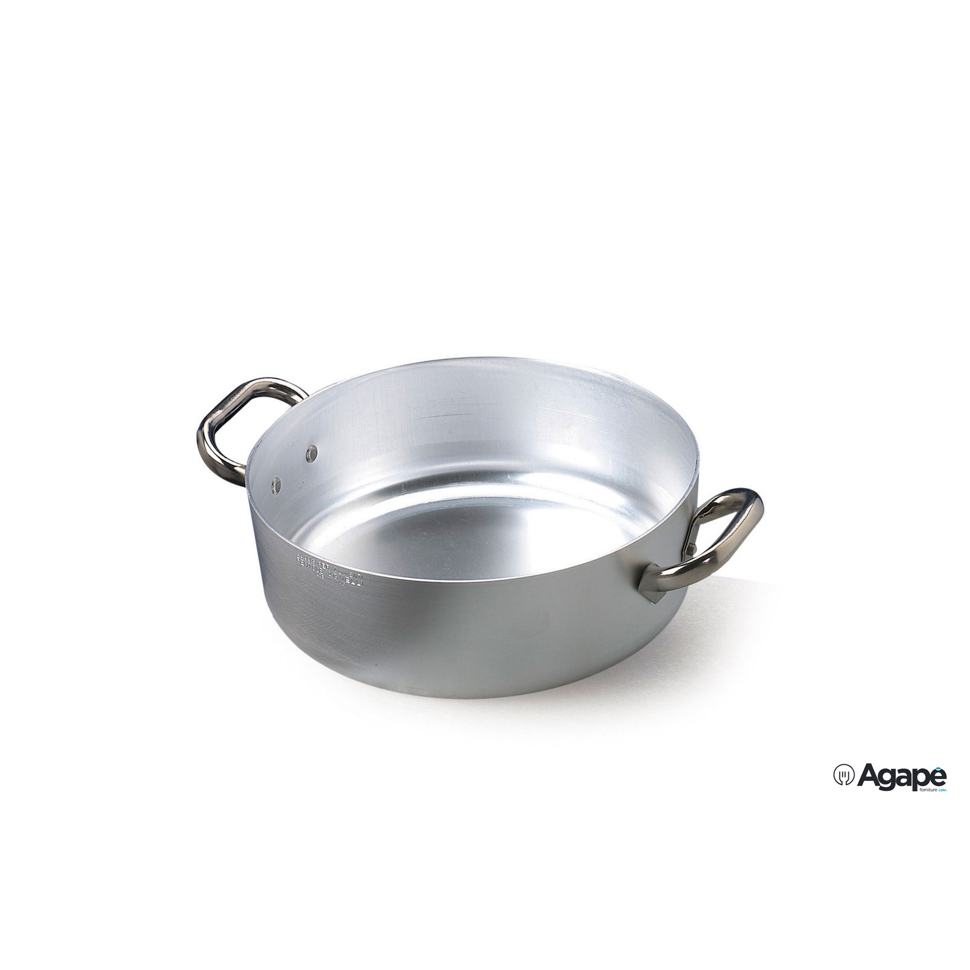 ALBERGO-ALL-CASSER.-BASSA-CM-24-2M-106_16003100_BFRG Casseruola Bassa 3 Mm Alluminio 2 Maniglie Inox Cm.24 H 13 Lt 5,5 Senza Coperchio - immagine 1