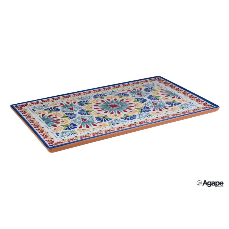 Arabesque-Vassoio Decorato In Melamina Gn 1.1 Cm 53X32,5 H.2 Con Piedini Antiscivolo 84680