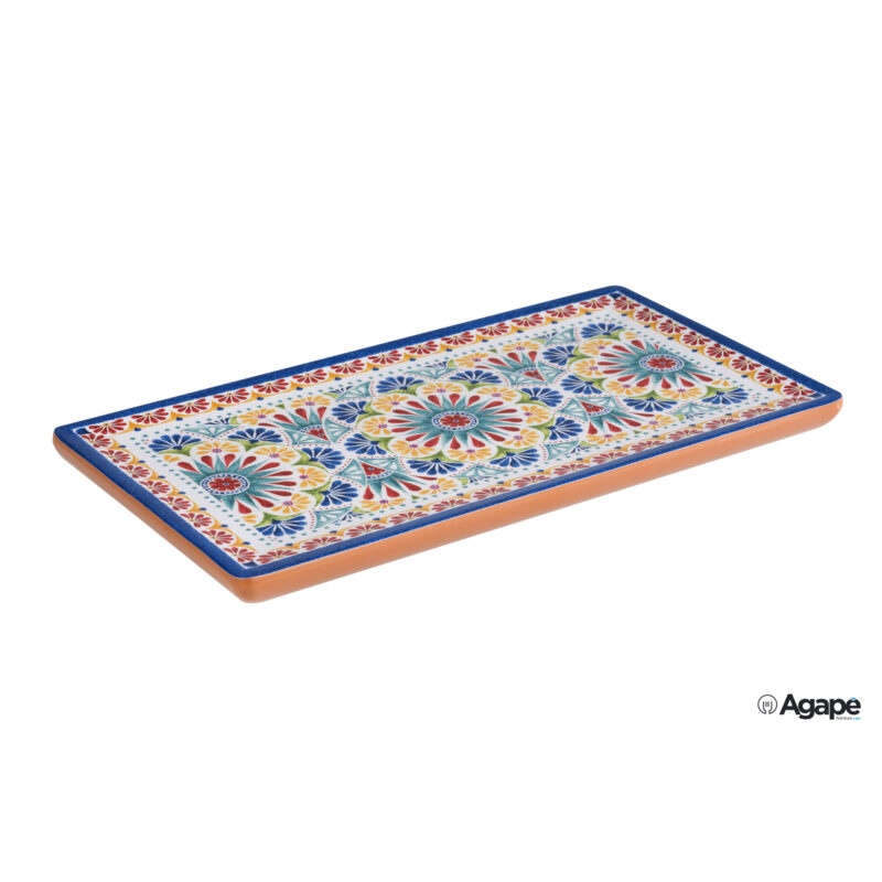 Arabesque-Vassoio Decorato In Melamina Gn 1.3 Cm 32,5X17,6 H.2 Con Piedini Antiscivolo 84682