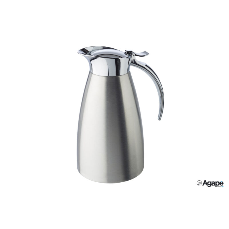 Advanced-Caraffa Inox Satinata Con Parte Superiore Lucida, Isotermica A Doppia Parete Lt.0,6 Cm.10,