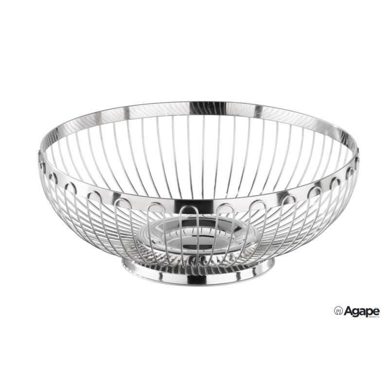 Cestino Pane Tondo Filo Inox Cm.25,5Xh.9,5 30230