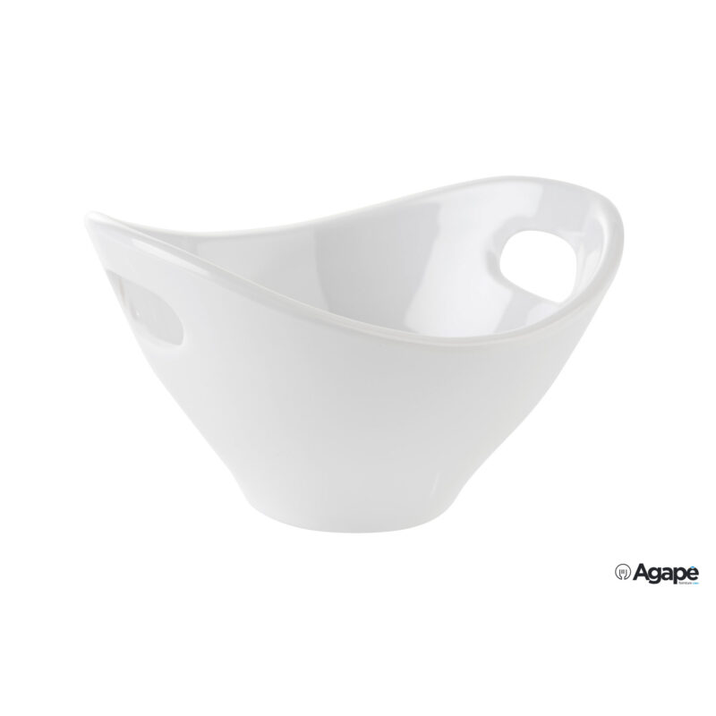 Mini-Coppetta Finger Melamina Bianco Con Manici Cm.13X12Xh.7,5 84449