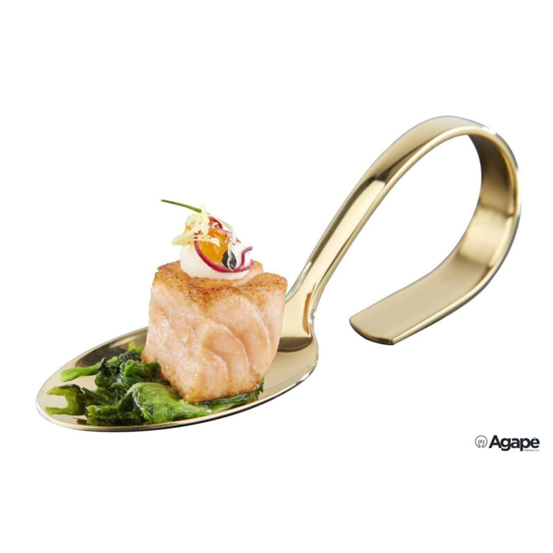 Classic-Cucchiaio Fingerfood Cm12 Acciaio Inossidabile Aspetto Oro 00691