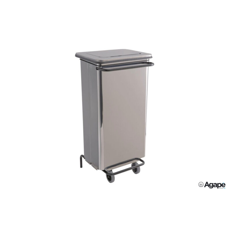 Contenitore Rifiuti A Pedale Inox Brillante 110 L Cm 48X42 H 96,5 790624