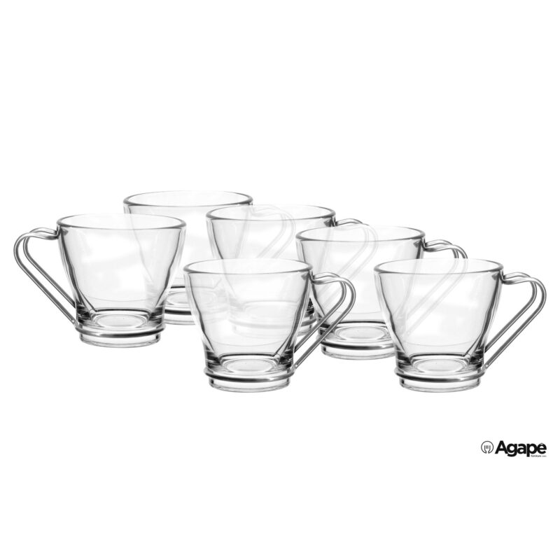Debora - Confezione 6 Tazze Caffe Cl 11 Manico Inox