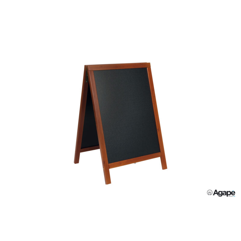 Deluxe - Lavagna Da Terra Doppia Cornice Color Mogano, Area Lavagna Cm 47X67 Misure Complessive Cm 8