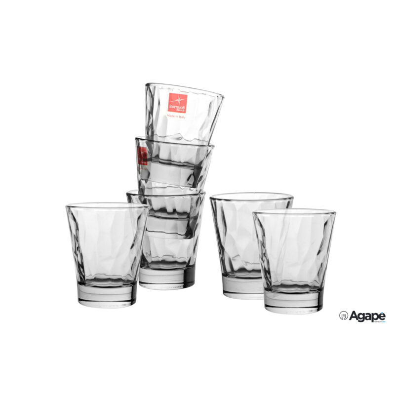 Diamond Trasparente-Confezione 6 Bicchieri Caffeino Cl.8
