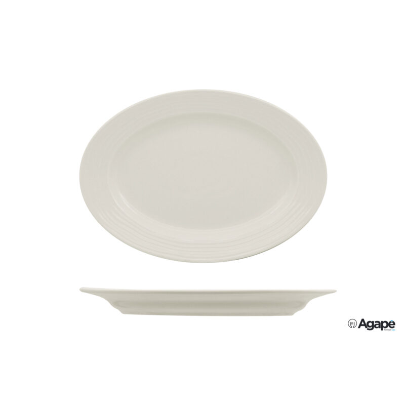 Eclipse-Piatto Ovale Cm 26X18 A Falda- Allumina