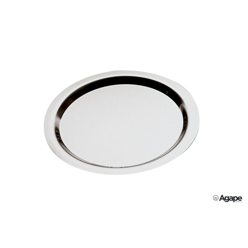 Finesse-Vassoio Tondo Cm 38 Acciaio Inox 18/0 Con Bordo