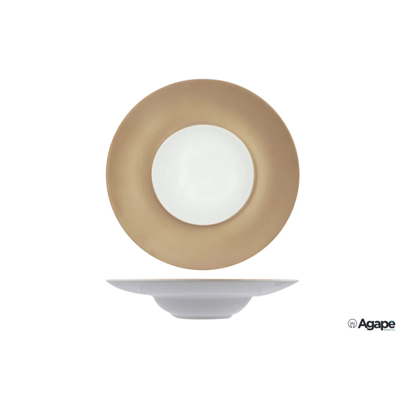 Florence Bronzo-Bianco Gourmet Piatto Pasta Bowl Cm.28 Interno Cm 14,5 Sh00012028-19224