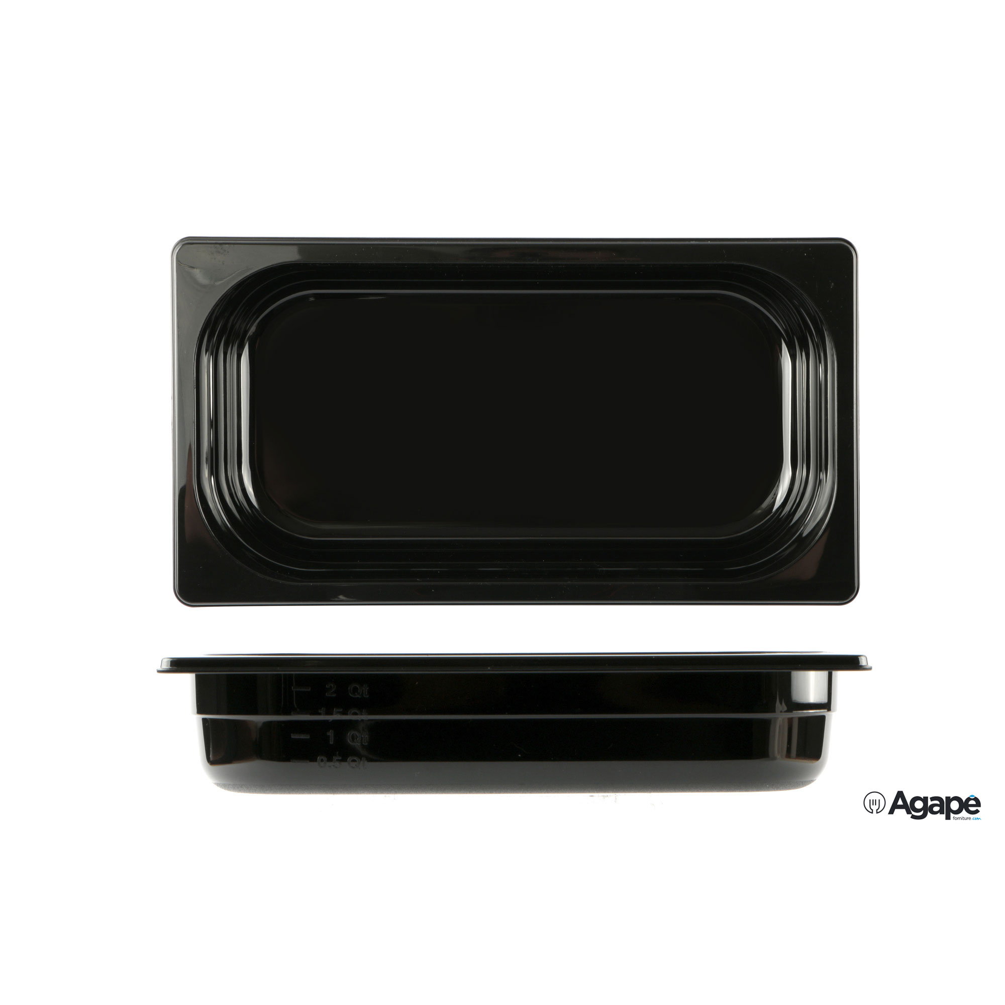 GN-P.CARB-NERO-1.3-BACIN.-32-5X17-5-H.6-5-BP13065_15887_EVIG Gn Policarbonato Nero 1.3-Bacinella Cm 32,5X17,5 H.6,5 Lt.2,5 Bp13065 - immagine 1