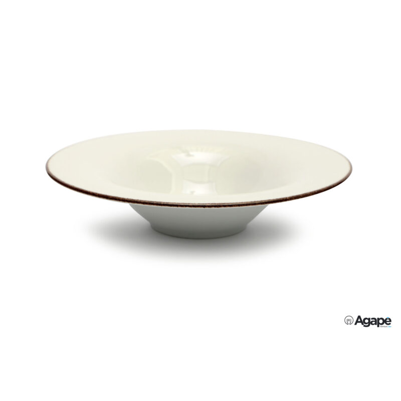 Jupiter Piatto Porcellana Filo Marrone -Pasta Bowl Cm 30 3229