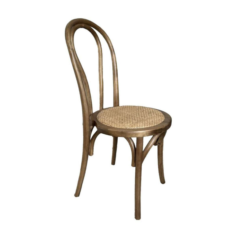 Sedia legno Thonet impilabile marrone cm42x55h46/88