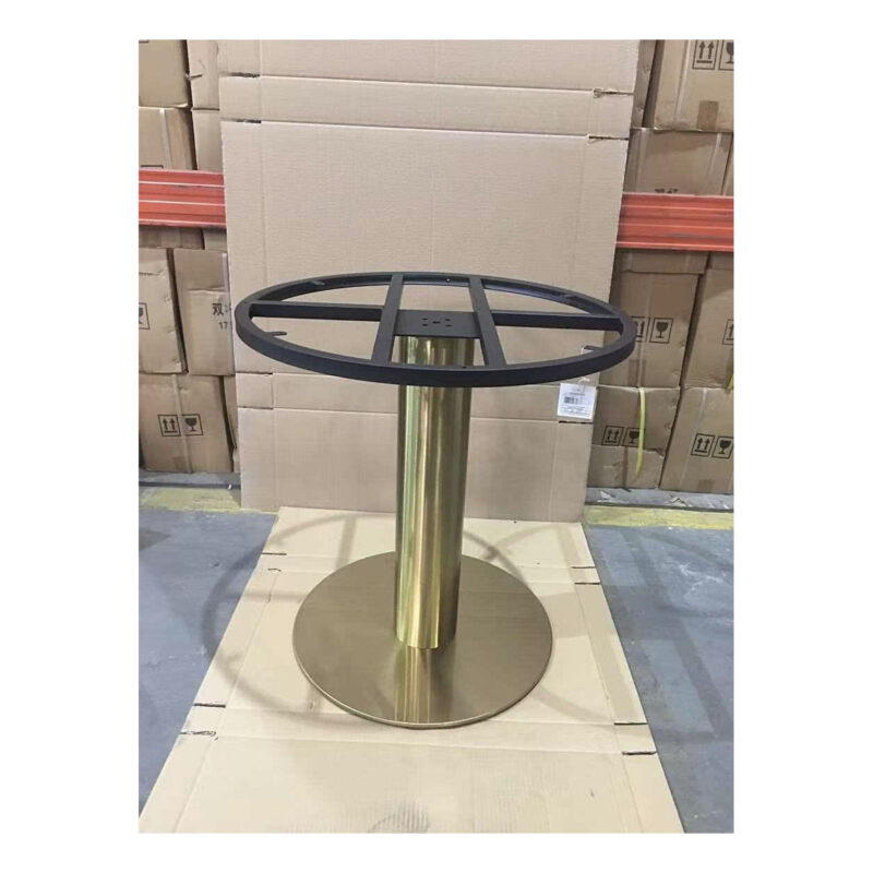 Base tavolo acciaio Tommy oro tondo cm ø58/70h72