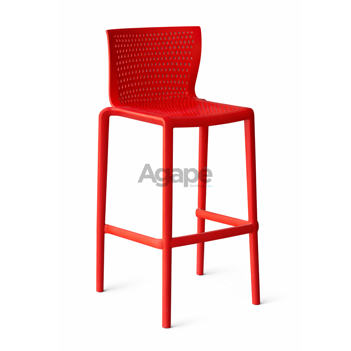 Sgabello_Spiker Spiker Sgabello in polipropilene h76 rosso Mag Agape - immagine 1