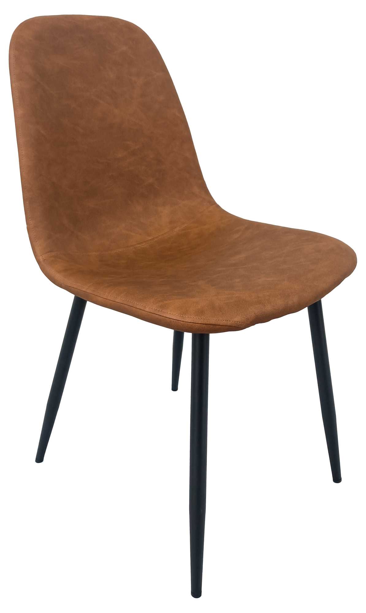 706317 Sedia Malva ecopelle marrone struttura metallo cm44x54h46/86 - immagine 1